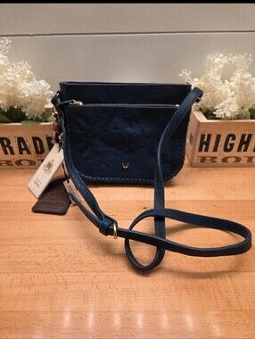 Hidesign Valonia 03 Sling Crossbody Textured Sapphire Blue Leather New